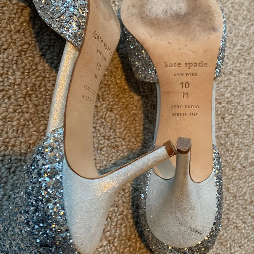 Kate Spade Silver Sela Heels in size 10